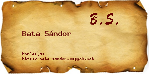 Bata Sándor névjegykártya